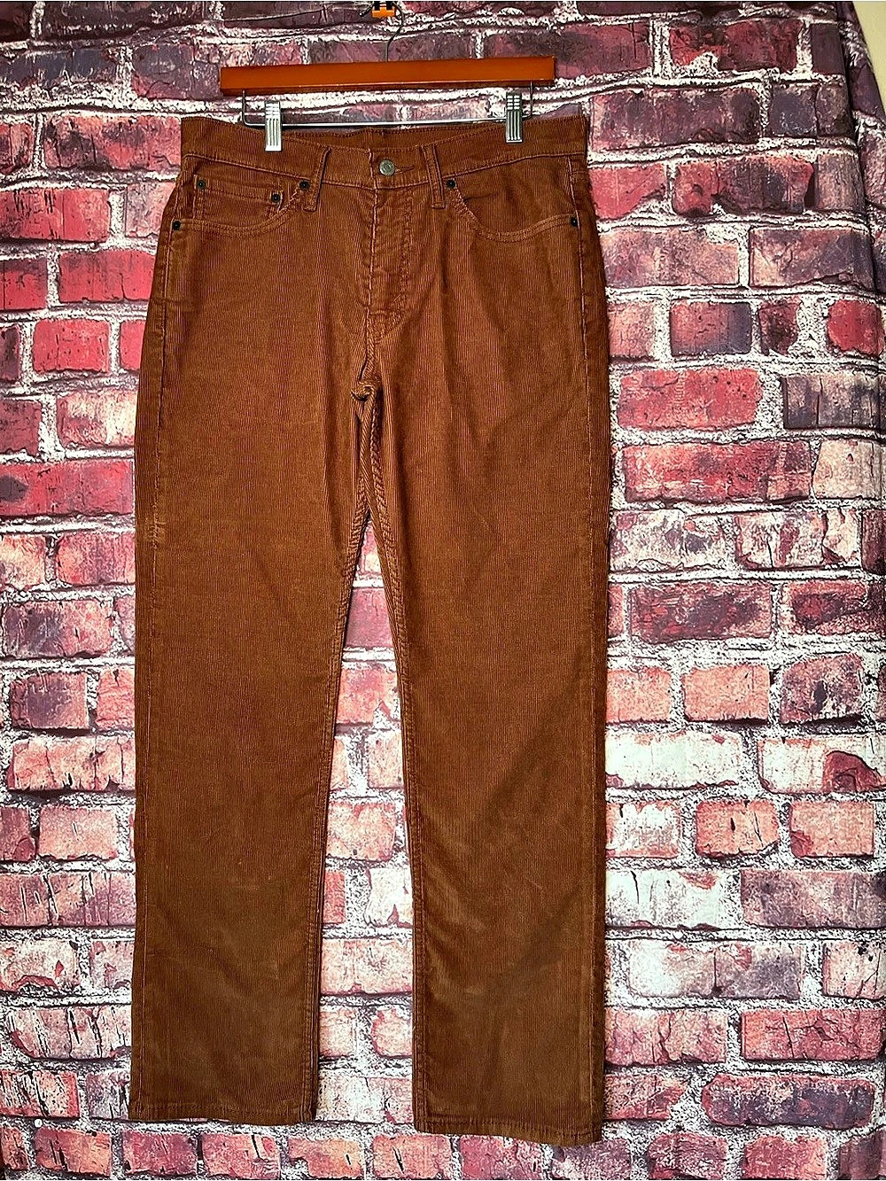 Levi's 514 Brown Fine Wale Corduroy Straight Leg Pants 32x32 Men's Cords